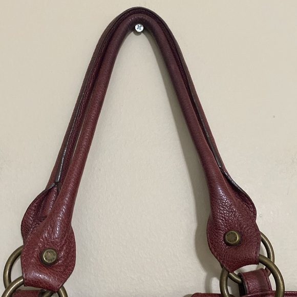 Plinio Visona Elegant Burgundy Leather Tote Bag women Large boho Y2K avant-garde - Picture 8 of 15